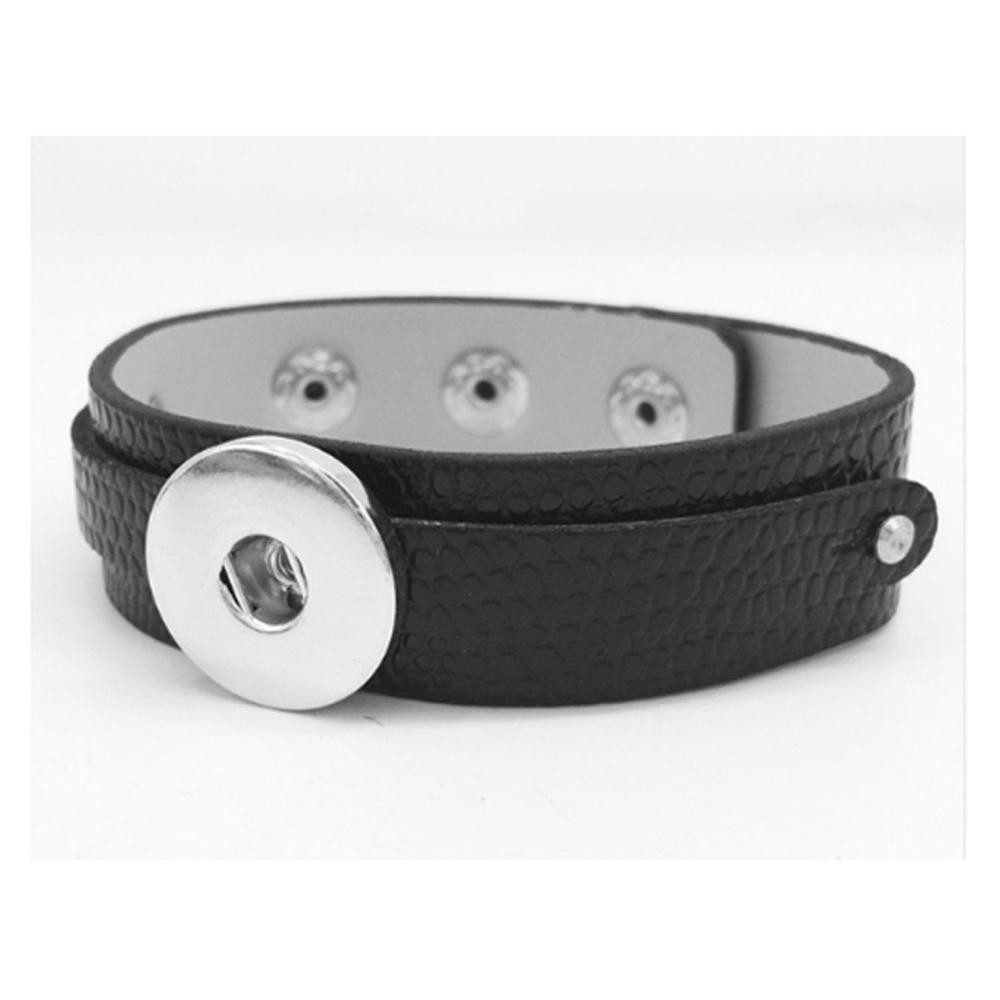 Snap Button Jewelry Black Band